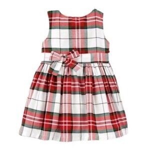 Carters Baby Plaid Sateen Holiday Dress Sleeveless Lined w/ Briefs 3 Months NEW